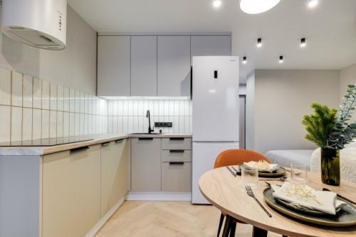 Интерьер квартиры - студии 28, 5 м 2 в ЖК город Дейли в Москве. 01