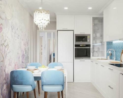 Однокомнатная квартира в холодной цветовой гамме. 06