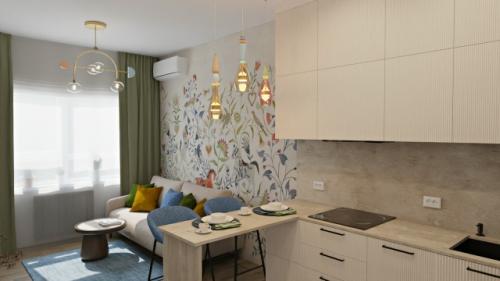 Проект компактной однокомнатной квартиры 32 м 2 в ЖК инновация в Москве. 03