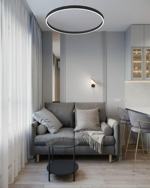 Проект однокомнатной квартиры 34 м 2 в ЖК Селигер сити в Москве.  