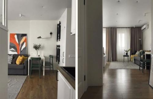 Современный и недорогой интерьер небольшой квартиры - студии площадью 28 кв. 03