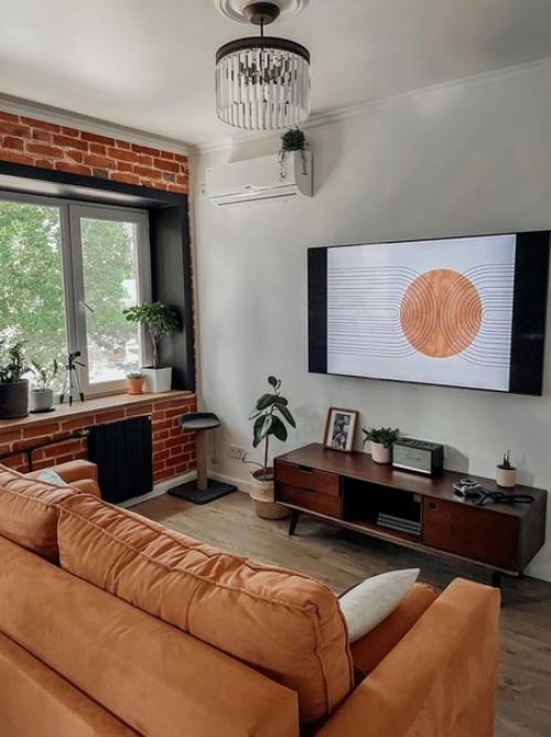 Стильный интерьер кухни и гостиной в сталинке. 04