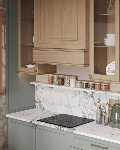 Общее помещение зоны гостиной и кухни погружает в атмосферу домашнего уюта, где каждый предмет интерьера дышит любовью. 09