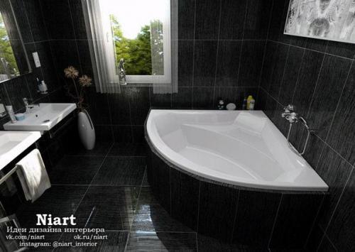 Элегантные ванные в черно-белом цвете. 08