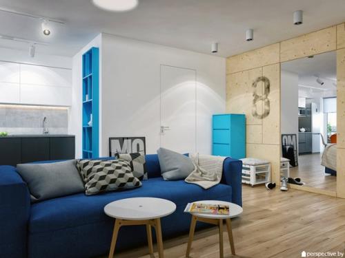 Дизайн - проект интерьера двухкомнатной квартиры для молодого человека. 02