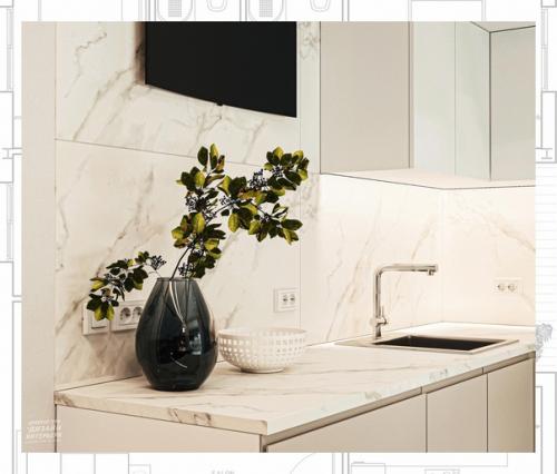 В современном дизайне интерьеров очень четко прослеживается тенденция к объединению кухни, гостиной и столовой в студийное пространство. 05