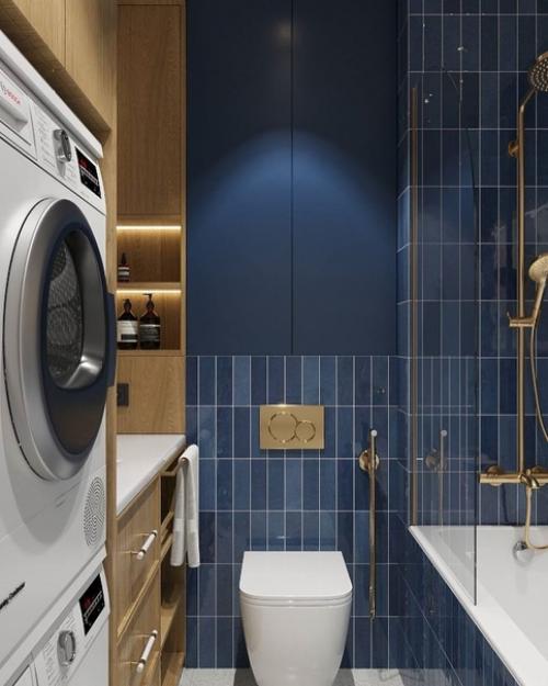 Интерьер небольшой ванной комнаты. 01