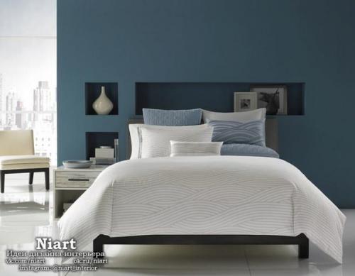 Интерьер спальни в синем цвете. 08