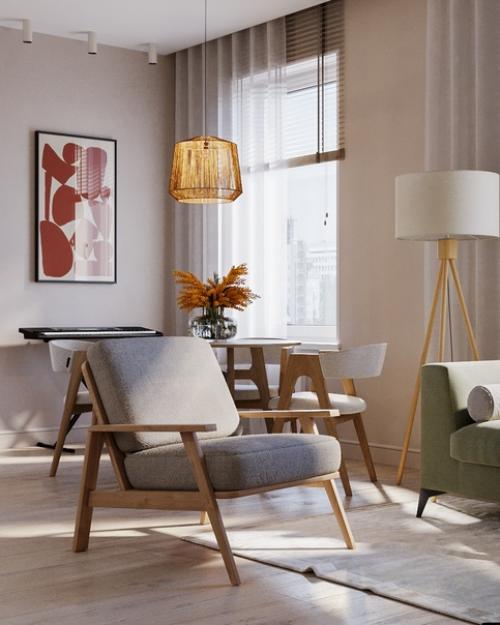 Кухня - гостиная в проекте ЖК 5 континентов. 01