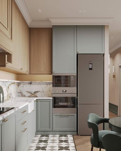 Общее помещение зоны гостиной и кухни погружает в атмосферу домашнего уюта, где каждый предмет интерьера дышит любовью. 07