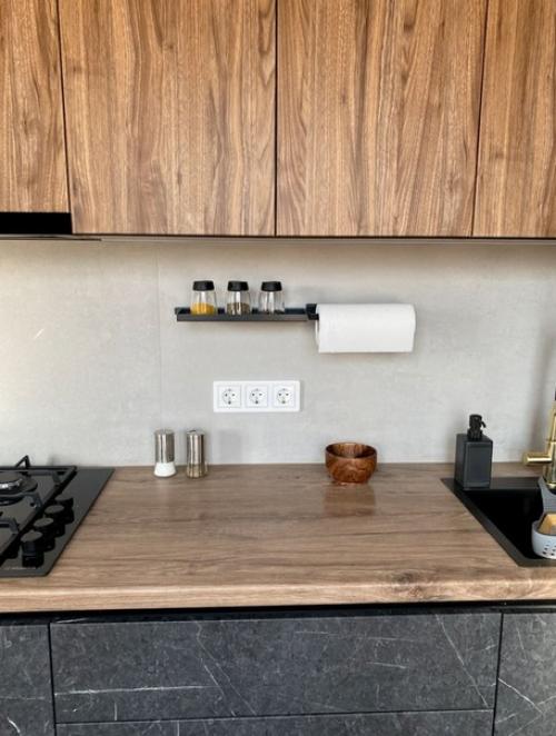 Стильный интерьер кухни и гостиной в сталинке. 02