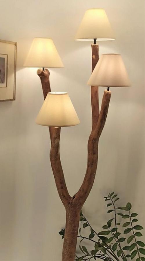 Подборка идей от разных авторов - напольные светильники из дрифтвуда. 03