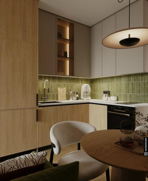 Проект 1-комнатной квартиры 40 м 2 в ЖК Assalom Boglar в Ташкенте. 01