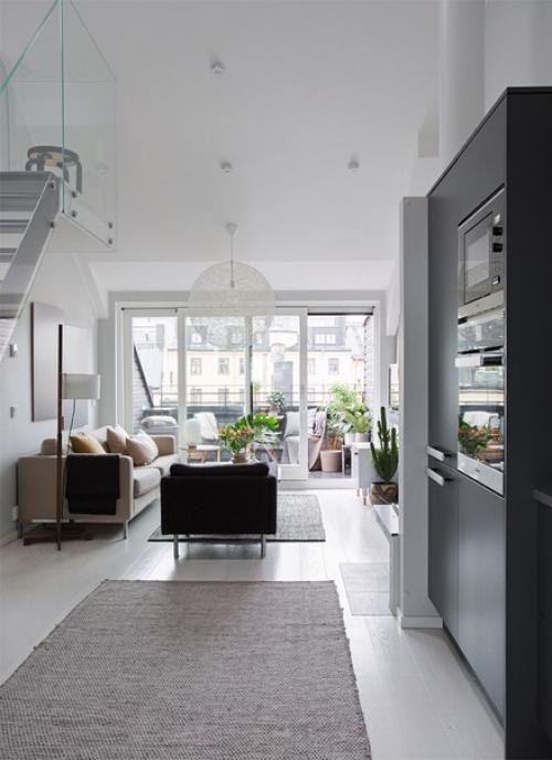 Современная квартира под крышей в Стокгольме (68 кв. 02