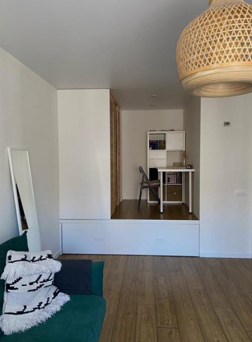 Стильная гостиная. Совмещённая со спальней. 02