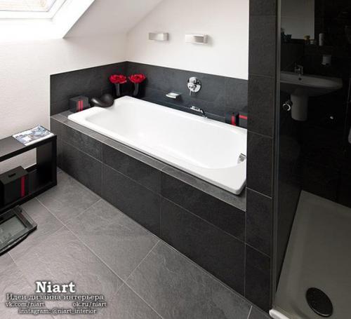 Элегантные ванные в черно-белом цвете. 06