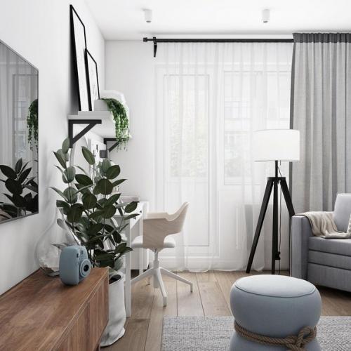 Жилая комната в этом интерьере играет роль и гостиной, и спальни одновременно. 02