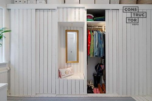 6 вариантов гардеробной комнаты в скандинавском стиле в маленькой квартире. 03