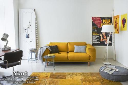 Сочные гостиные в желтом цвете. 01