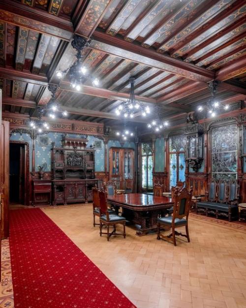 Шикарный интерьер находится в доме Елисеевых на невском проспекте - ореховая гостиная, выполненная в стиле французского ренессанса. 05