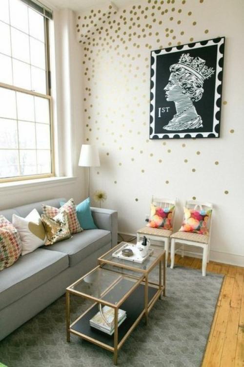 Горошек - это классический принт, который долгое время считался Простоватым для использования в интерьере. 06