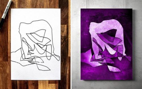 Художник каракули своего 3-летнего сына в абстрактное искусство превращает. 04