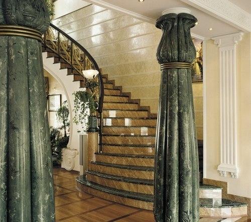 Мраморная лестница при создании интерьера. 07