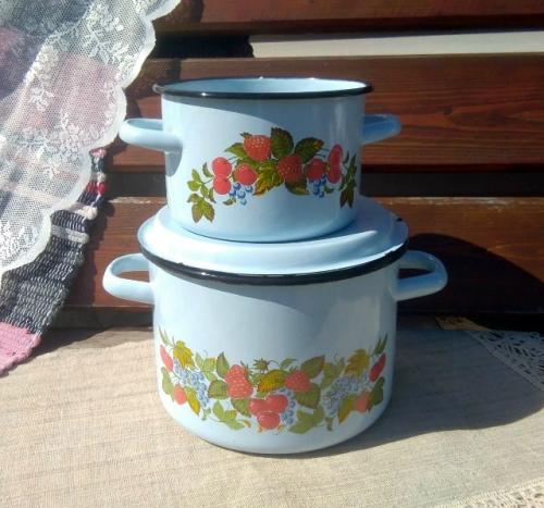 Советская посуда.  Эмалированные кастрюли. 01