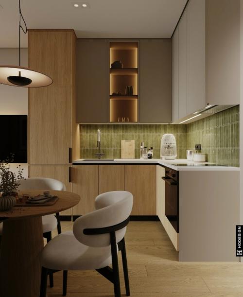 Проект 1-комнатной квартиры 40 м 2 в ЖК Assalom Boglar в Ташкенте.  