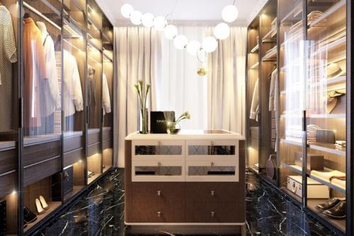 Элегантная спальня с гардеробом Жемчуг на Маленьком Черном Платье Коко Шаннель. 04