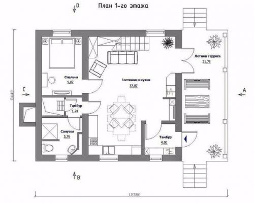 Проект дома в стиле Фахверк. 01