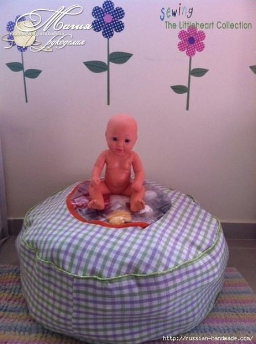 Как сшить пуфик - органайзер для детских вещей или игрушек. 02