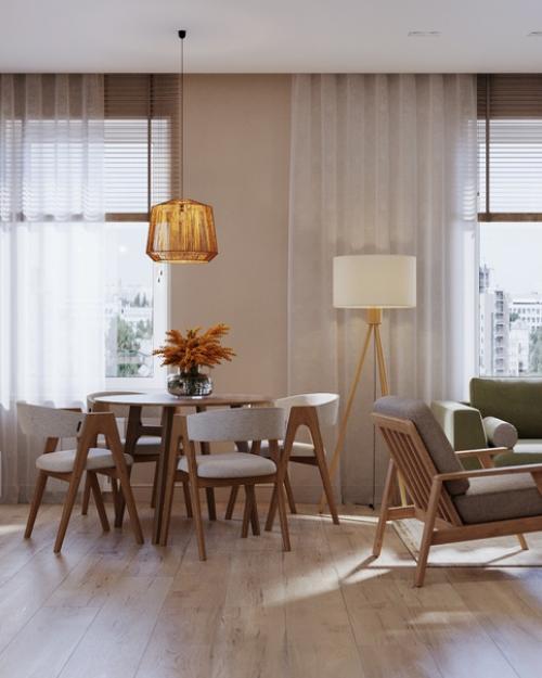 Кухня - гостиная в проекте ЖК 5 континентов. 03