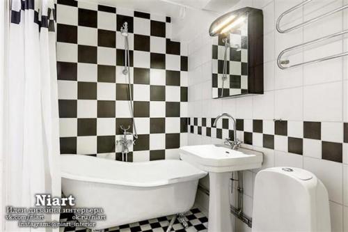 Элегантные ванные в черно-белом цвете. 02