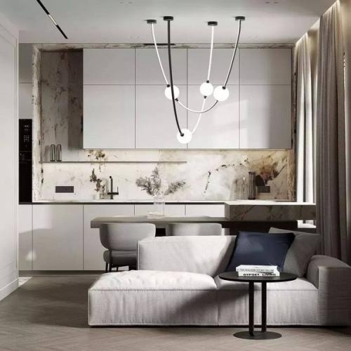 Интерьер кухни - гостиной площадью 22 кв. 02