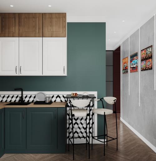 Оттенки зеленого одни из самых популярных акцентов. 01