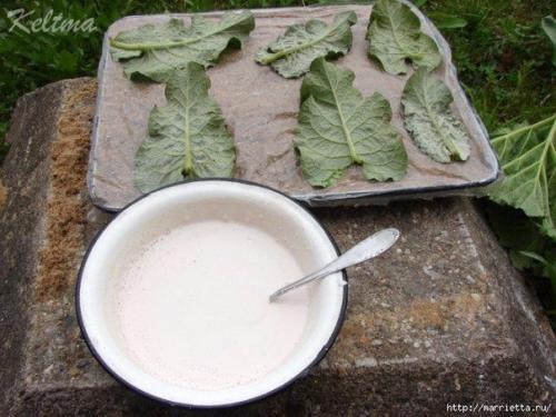 Мастер-класс листья из гипса. 04