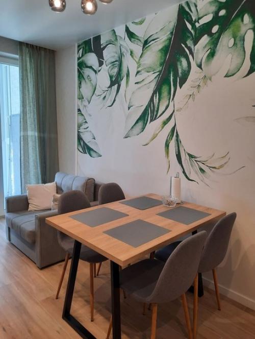 Простой и понятный интерьер кухни - гостиной в однокомнатной квартире молодой семейной пары. 07