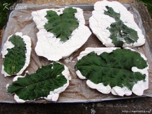 Мастер-класс листья из гипса. 06