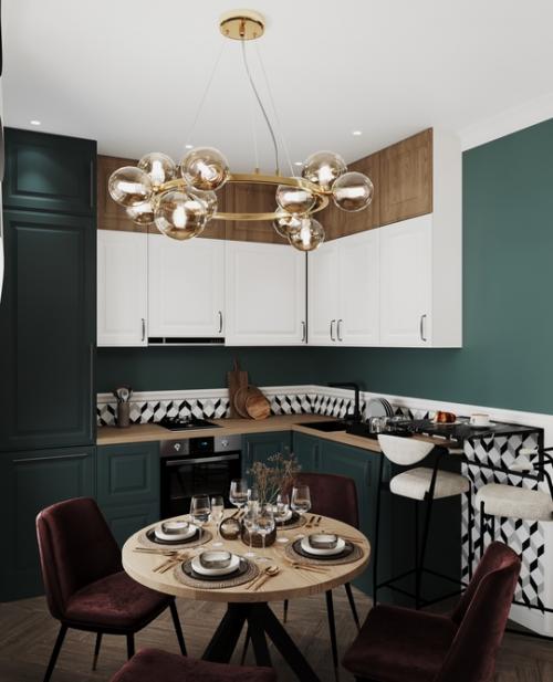 Оттенки зеленого одни из самых популярных акцентов.