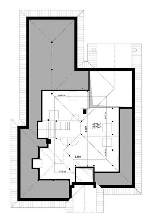Эскизный проект коттеджа в классическом стиле с гаражом. 03