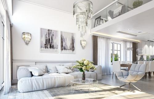 Эскизный проект коттеджа в классическом стиле с гаражом. 04