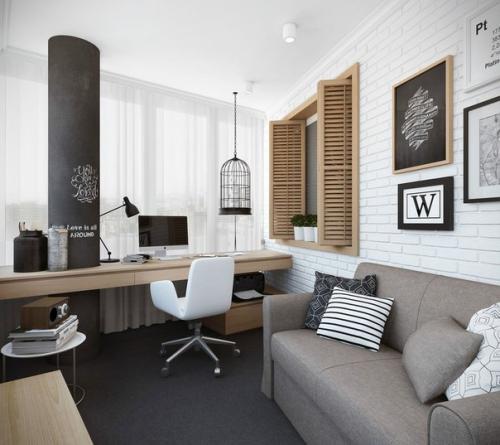 Дизайн интерьера лоджии с кабинетом.