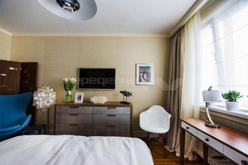 Интерьер спальни в морском стиле 15 кв. 04