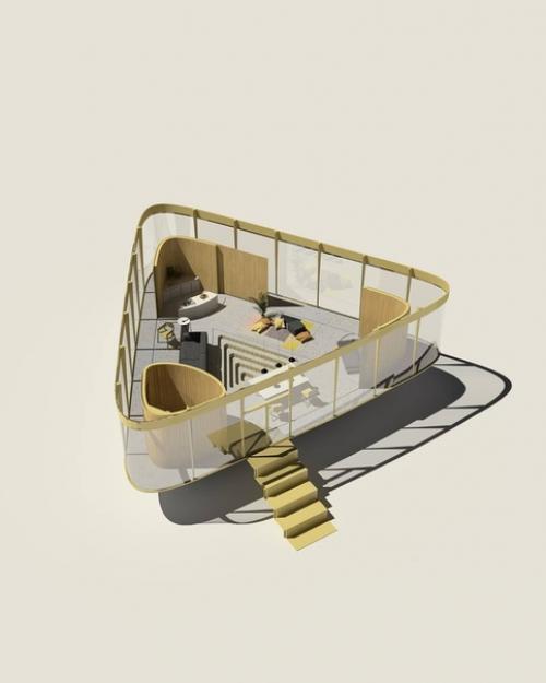 Одноэтажный дом с панорамным видом на море был спроектирован с учетом сезонного отдыха и отдыха в загородной местности. 02