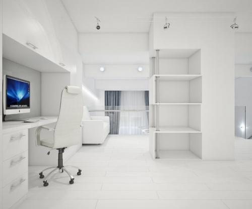 Белый пол в дизайне интерьера. 04