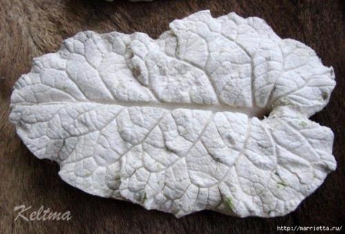 Мастер-класс листья из гипса. 09