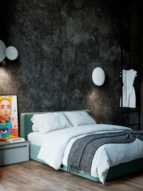 Гостевая спальня с проекта дома из бетона в Питере. 02