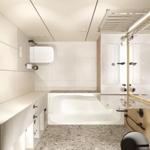 Ванная комната в теплых кремовых оттенках. 02