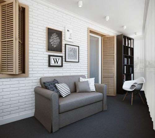 Дизайн интерьера лоджии с кабинетом. 03